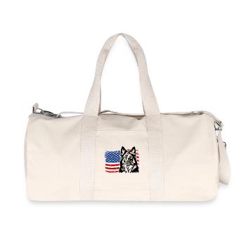 Chodský Pes US America Flag Dogs Dog Wilsigns - Recycled Canvas Sports Bag by Stanley/Stella - natural - Front
