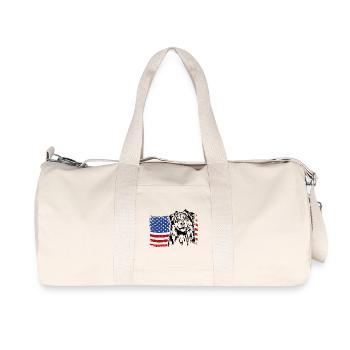 Berger Australien US Amérique Drapeau Chien Wilsigns - Sac de sport en toile recyclée Stanley/Stella - blanc naturel - Devant