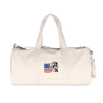 Dalmatiner US Amerika Fahne Hunde Wilsigns - Recycelte Canvas-Sporttasche von Stanley/Stella - Naturweiß - Vorne