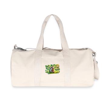 Charming hedgehog in the magic of the summer meadow - Recycled Canvas Sports Bag by Stanley/Stella - natural - Front