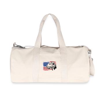 Airedale Terrier US America Flag Wilsigns - Recycled Canvas Sports Bag by Stanley/Stella - natural - Front