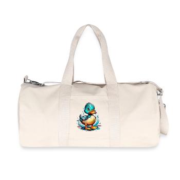 Mignon design de canard avec des détails d’eau - Sac de sport en toile recyclée Stanley/Stella - blanc naturel - Devant