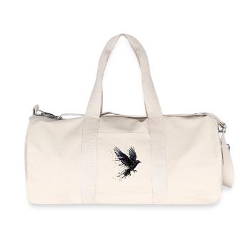 Crow Raven Paint Splash – Modern Watercolor - Recycled Canvas Sports Bag by Stanley/Stella - natural - Front