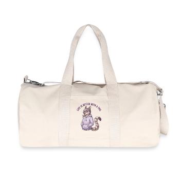 Life Is Better With a Tail - Recycled Canvas Sports Bag by Stanley/Stella - natural - Front