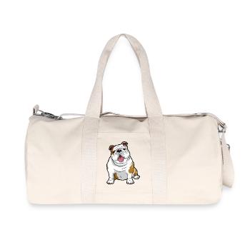 English Bulldog Dog - Recycled Canvas Sports Bag by Stanley/Stella - natural - Front