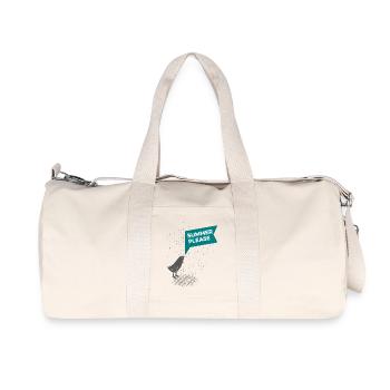 Süßer Vogel im Regen - Summer please - Recycelte Canvas-Sporttasche von Stanley/Stella - Naturweiß - Vorne