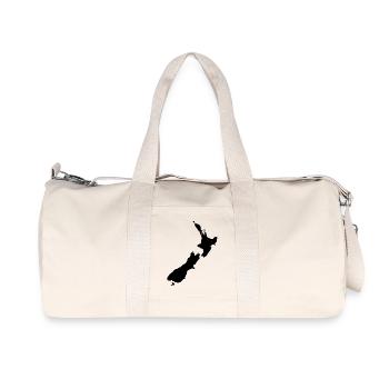 new zealand map black inside - Recycelte Canvas-Sporttasche von Stanley/Stella - Naturweiß - Vorne