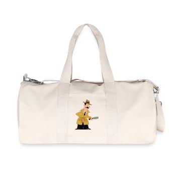 Detective with magnifying glass. Gift - Recycled Canvas Sports Bag by Stanley/Stella - natural - Front
