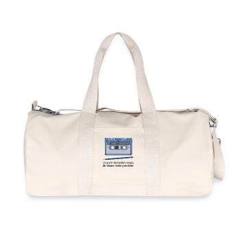 Unsere Kinder werden nie den Zusammenhang verstehe - Recycelte Canvas-Sporttasche von Stanley/Stella - Naturweiß - Vorne