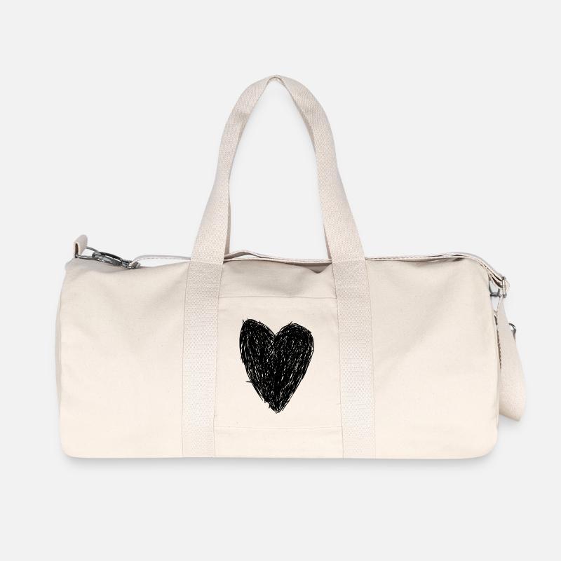 schwarzes Herz - Recycelte Canvas-Sporttasche von Stanley/Stella - Naturweiß