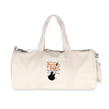 Music is life - Recycelte Canvas-Sporttasche von Stanley/Stella - Naturweiß - Vorne