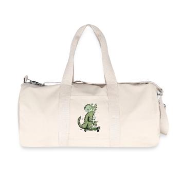 Dinosaures heureux Avec Saktebaord I Dino Fun Sport - Sac de sport en toile recyclée Stanley/Stella - blanc naturel - Devant