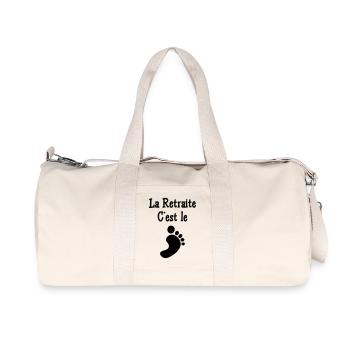 La Retraite c'est le pied - Sac de sport en toile recyclée Stanley/Stella - blanc naturel - Devant