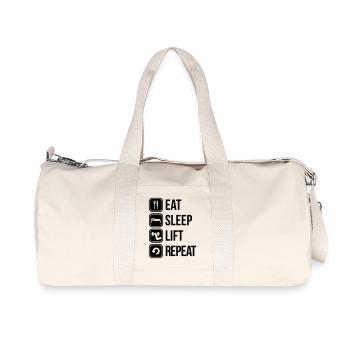eat sleep lift repeat - Recycelte Canvas-Sporttasche von Stanley/Stella - Naturweiß - Vorne