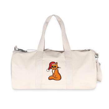 Cute christmas kitten, cat - Recycled Canvas Sports Bag by Stanley/Stella - natural - Front
