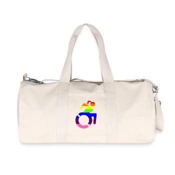 Fille en fauteuil roulant symbole LGBTQ # - Sac de sport en toile recyclée Stanley/Stella - blanc naturel - Devant
