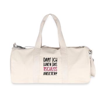 Darf ich ihnen das Tschüss anbieten - Recycelte Canvas-Sporttasche von Stanley/Stella - Naturweiß - Vorne