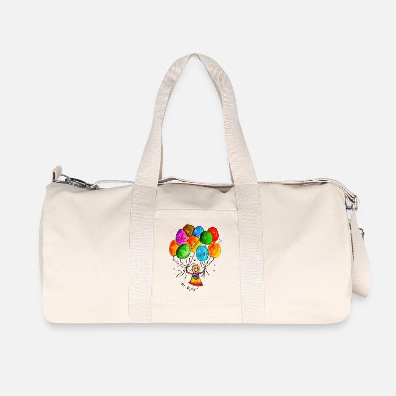 Lebe Liebe Lache Leichtigkeit - Recycelte Canvas-Sporttasche von Stanley/Stella - Naturweiß