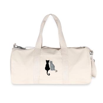 Schwarze und graue Katzen - Recycelte Canvas-Sporttasche von Stanley/Stella - Naturweiß - Vorne