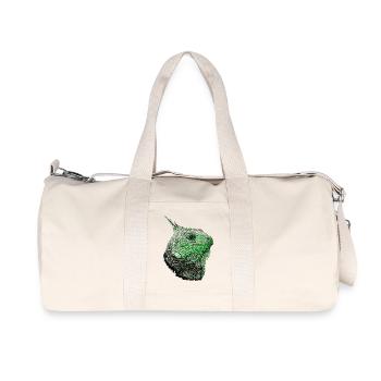 leguane, Leguankopf, beste reptilien kleidung - Recycelte Canvas-Sporttasche von Stanley/Stella - Naturweiß - Vorne