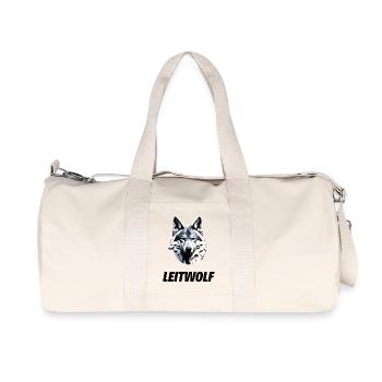 Wolfskopf mit Leitwolf Schriftzug - Recycelte Canvas-Sporttasche von Stanley/Stella - Naturweiß - Vorne