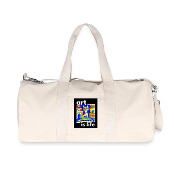Hundertwasser CAT CAT Art est la vie VIE ART VIE - Sac de sport en toile recyclée Stanley/Stella - blanc naturel - Devant