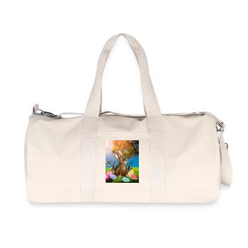 Lapin de Pâques du printemps avec des œufs de Pâques - Sac de sport en toile recyclée Stanley/Stella - blanc naturel - Devant
