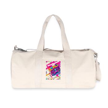 Musique des années 80 - Sac de sport en toile recyclée Stanley/Stella - blanc naturel - Devant