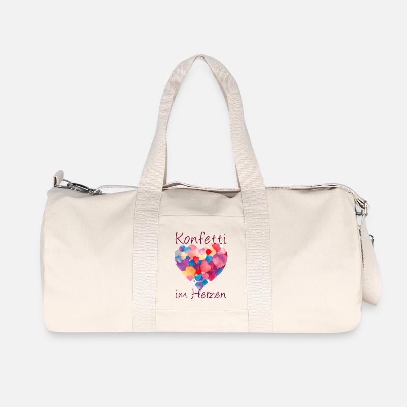 Konfetti im Herzen - Recycelte Canvas-Sporttasche von Stanley/Stella - Naturweiß
