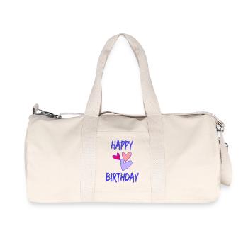 60. 60 JAHRE. 60-JÄHRIGES JUBILÄUM. 60. GEBURTSTAG. - Recycelte Canvas-Sporttasche von Stanley/Stella - Naturweiß - Vorne