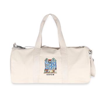Idstein, Wahrzeichen Schiefes Haus, Deutschland - Recycelte Canvas-Sporttasche von Stanley/Stella - Naturweiß - Vorne