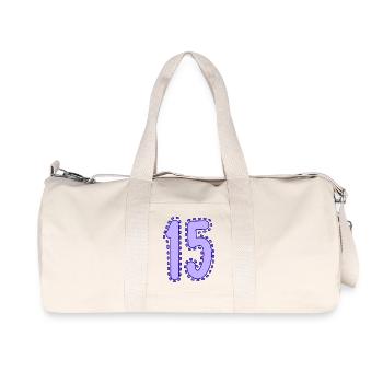 15. 15 ANS. 15e ANNIVERSAIRE. ANNIVERSAIRE 15 ANS. - Sac de sport en toile recyclée Stanley/Stella - blanc naturel - Devant