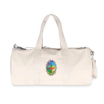 Abstract Colorful Face Portrait - Recycled Canvas Sports Bag by Stanley/Stella - natural - Front