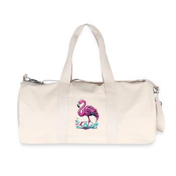 Flamingo - Recycelte Canvas-Sporttasche von Stanley/Stella - Naturweiß - Vorne