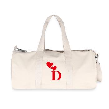 Red Heart Letter - Recycled Canvas Sports Bag by Stanley/Stella - natural - Front