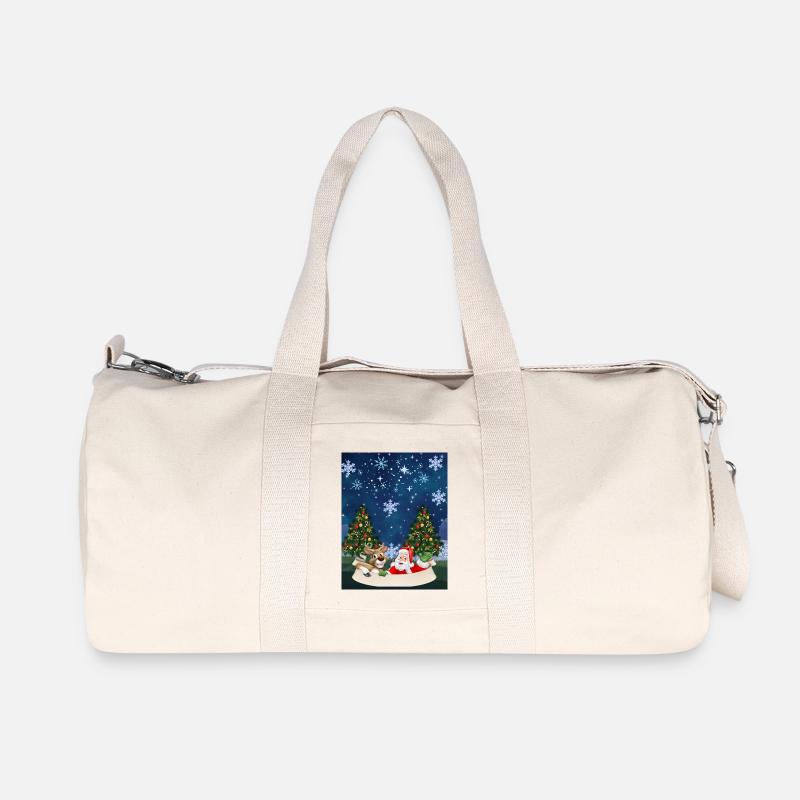 Weihnachtsmann-Spaß - Recycelte Canvas-Sporttasche von Stanley/Stella - Naturweiß
