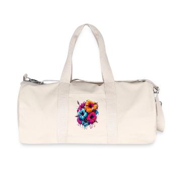 Hibiscus Flowers - Recycled Canvas Sports Bag by Stanley/Stella - natural - Front