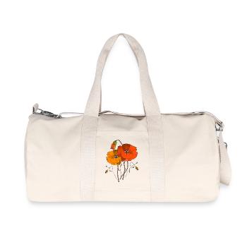 Blumen - Recycelte Canvas-Sporttasche von Stanley/Stella - Naturweiß - Vorne