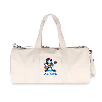 Snowman Guitar Winter - Recycled Canvas Sports Bag by Stanley/Stella - natural - Front