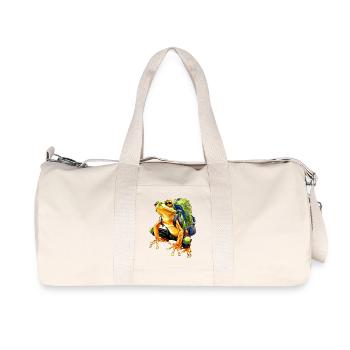 Frosch Bergsteiger / Wandern Frösche - Recycelte Canvas-Sporttasche von Stanley/Stella - Naturweiß - Vorne