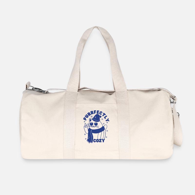 Schnurrend gemütlich - Recycelte Canvas-Sporttasche von Stanley/Stella - Naturweiß