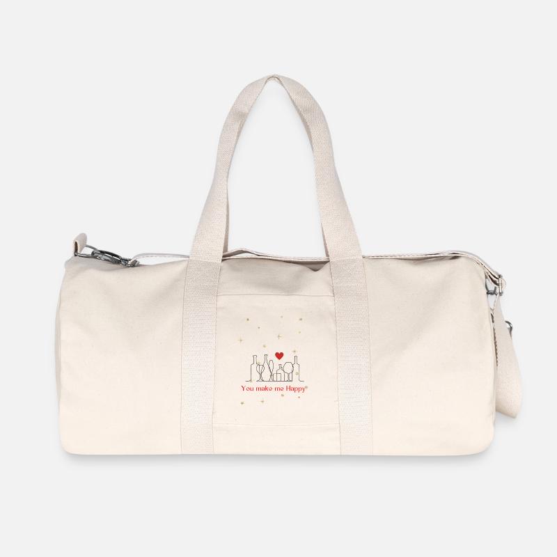 You make me Happy - Recycelte Canvas-Sporttasche von Stanley/Stella - Naturweiß