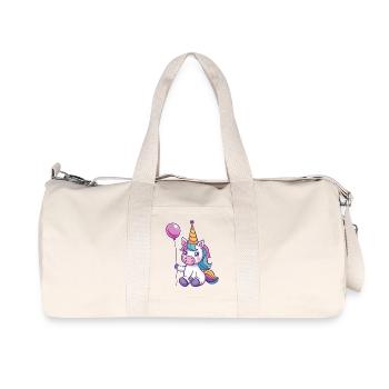Unicorn Birthday Cute - Recycled Canvas Sports Bag by Stanley/Stella - natural - Front