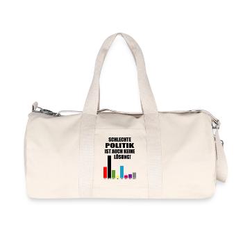 Bad politics is not a solution either - Recycled Canvas Sports Bag by Stanley/Stella - natural - Front