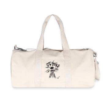 hund zeichnung - Recycelte Canvas-Sporttasche von Stanley/Stella - Naturweiß - Vorne