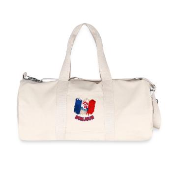 Bonjour France-French Pride Gallic Rooster - Recycled Canvas Sports Bag by Stanley/Stella - natural - Front