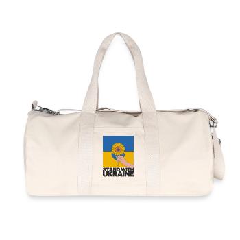 Stand with Ukraine Sunflower Art – Soutenir l’Ukraine - Sac de sport en toile recyclée Stanley/Stella - blanc naturel - Devant