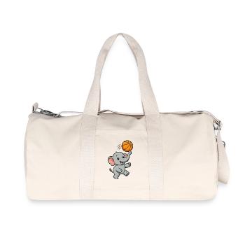 Kleiner Elefant basketball - Recycelte Canvas-Sporttasche von Stanley/Stella - Naturweiß - Vorne