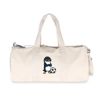 Cooler Pinguin Sonnenbrille Fußballspieler - Recycelte Canvas-Sporttasche von Stanley/Stella - Naturweiß - Vorne