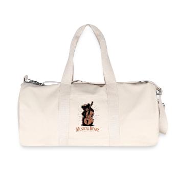 Musical bear on the double bass - Recycled Canvas Sports Bag by Stanley/Stella - natural - Front